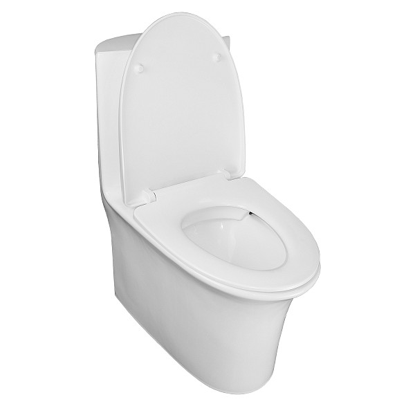 Унитаз моноблок Azario Luna напольный, горизонтальный слив, сиденье дюропласт микролифт 