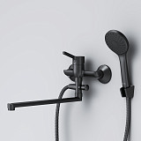 F85B90122 X-Joy S, смеситель д/ванны/душа, излив 350 мм, черн