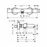 Термостат для ванны Hansgrohe Ecostat Comfort 13114670