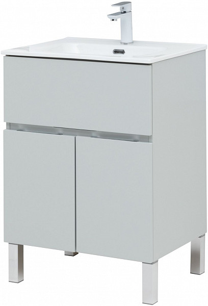 Тумба под раковину Aquanet Алвита New 60 1 ящик, 2 дверцы, серый 00277548
