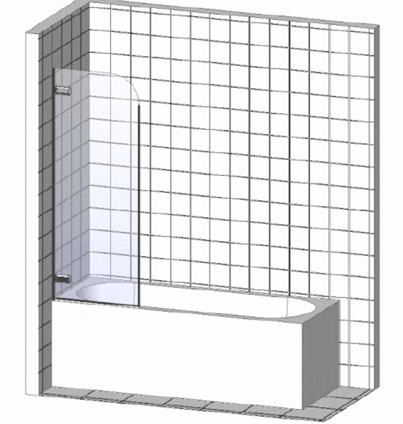 Шторки для ванны Cersanit EASY 140x70 одинарный