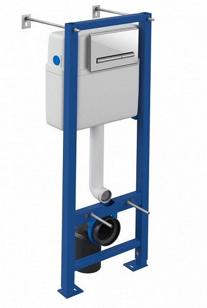 Инсталляция VECTOR 40 для унитаза механическая кнопка PILOT стекло белый