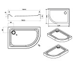 W83T-302L120W Like 120  Поддон для душ. ограждения, левосторонний, 120x80, белый акрил