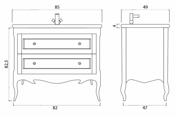 Тумба под раковину Creto Viva Olivine 85