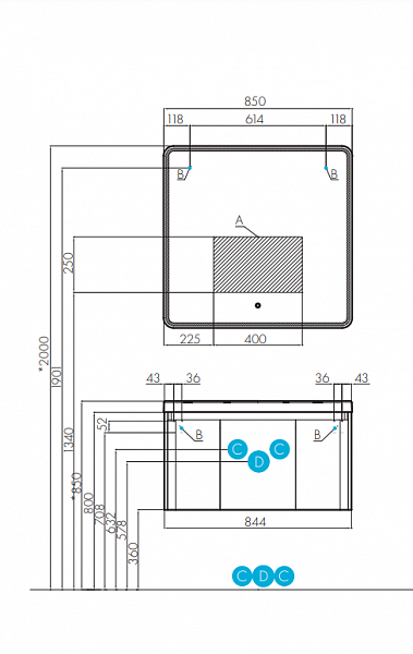 Зеркало Aquaton Шерилл 85 см 1A210302SH010