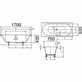 Стальная ванна Kaldewei Classic Duo 170x75 291400010001 mod 113