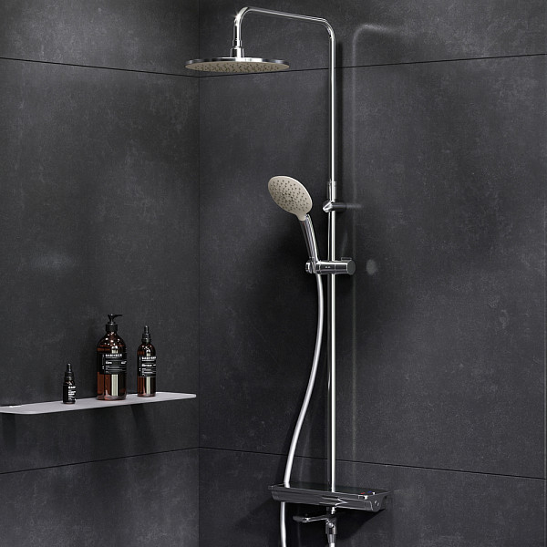 F0770A500 Spirit V2.0 душ.система, набор: смеситель д/ванны/душа с термостатом, верхн. душ d 250 мм,
