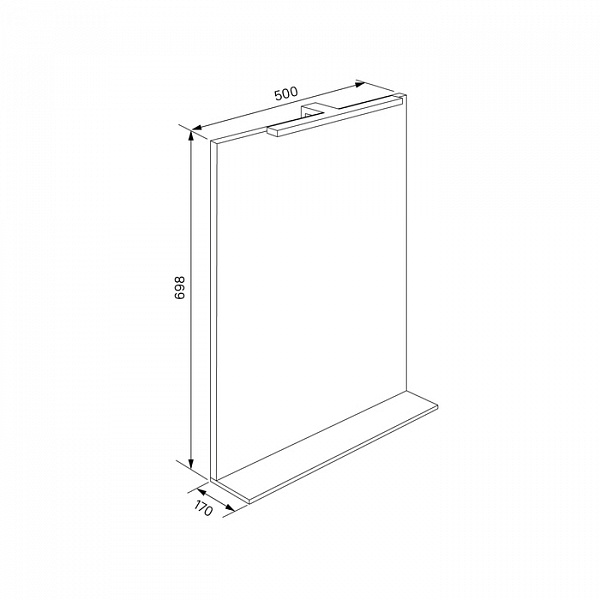 Зеркало, 50 см, белое, New Custo, IDDIS, NCU50W0i98