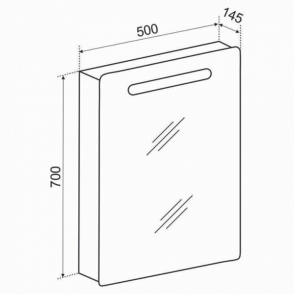 Зеркальный шкаф Emmy Донна (Правый) 50х70 с подсветкой