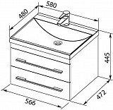 Раковина для тумбы Aquanet Нота 58 NEW НФ-00012731