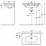 Раковина на тумбу Kerama Marazzi Piano PI.wb.75