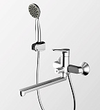 Смеситель для ванны c длинным изливом с аксессуарами Bravat Eco-D F693158C-LB