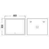 Зеркало AZARIO Bon 800х600, влагостойкое, с подсветкой (CS00064483)