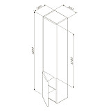 M80CHR0356WG Like, шкаф-колонна, подвесной, правый, 35 см, двери, белый, глянец, ш