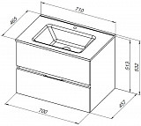 Тумба под раковину Aquanet Алвита New 70 2 ящика, серый 00303907