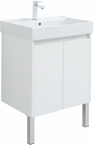 Тумба под раковину Aquanet Nova Lite 60 белый глянец (2 дверцы) 00298847