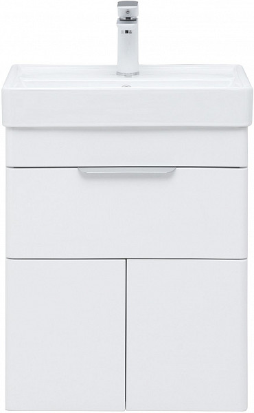 Тумба под раковину Aquanet Ирис new 50 белый глянец (1 ящик, 2 дверцы) 00310147