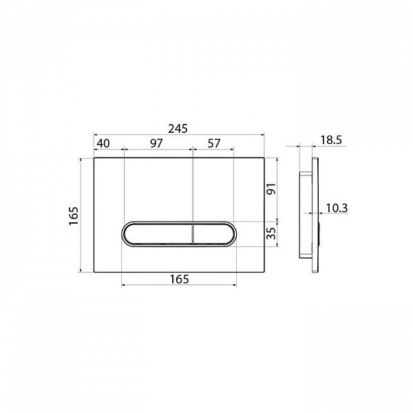 Клавиша смыва, универсальная, матовый черный, Unifix, 071, IDDIS, UNI71MBi77