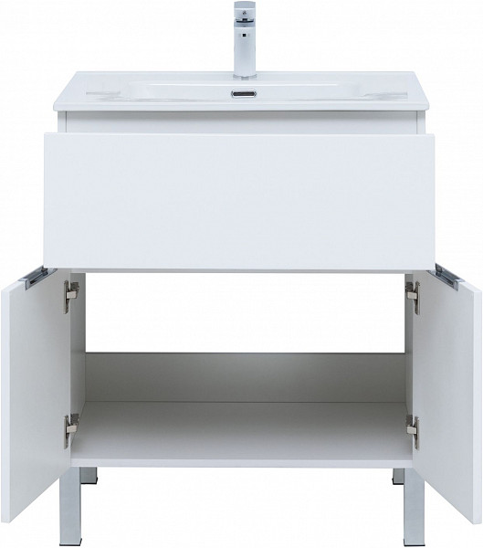 Тумба под раковину Aquanet Алвита New 70 1 ящик, 2 дверцы, белый матовый 00303901
