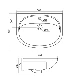 Полукруглая раковина Santek Стелла 65 1WH110174