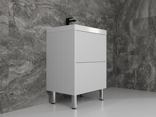 Тумба с раковиной Style Line Стокгольм 60 напольная белый софт