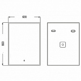AZARIO зеркало Алмина 600х800 сенсор выкл+подогрев+часы (CS00065314)