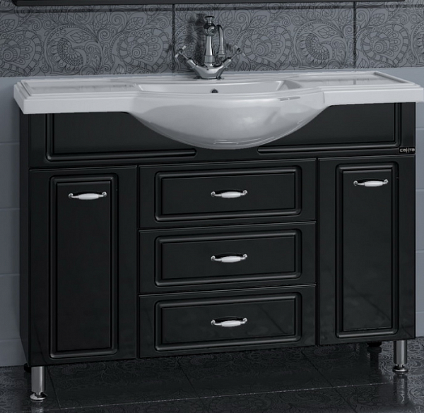 Тумба под раковину Монарх 105 черная Санта 700162