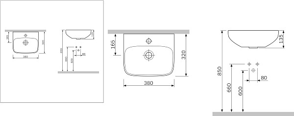 C504811WH Inspire раковина 38см