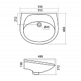 Полукруглая раковина Santek Бриз 60 без отверстия под смеситель 1WH110463
