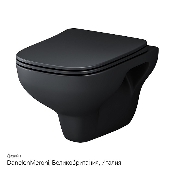 C85A1700MBSC X-Joy S подвесной унитаз FlashClean с сиденьем микролифт, черн мат