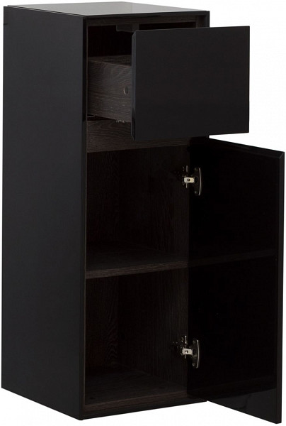 Пенал малый Aquanet Милан 35 черный глянец 00306376