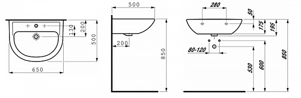 Раковина Laufen Pro 8.1095.3.000.104.1