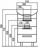 Тумба под раковину Акватон Ария 47 см 1A140201AA010