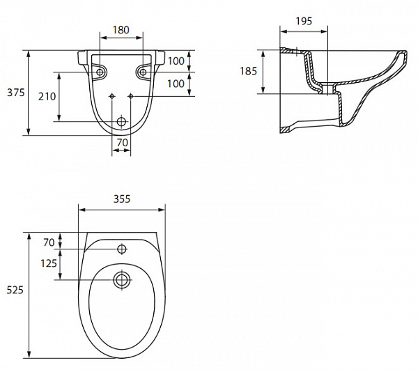 Комплект Cersanit Delfi Black унитаз + инсталляция + клавиша S-SET-DEL/Black/TPL/Cg-w