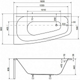 Акриловая ванна Besco Luna 150x80 WAL-150-NL Левая