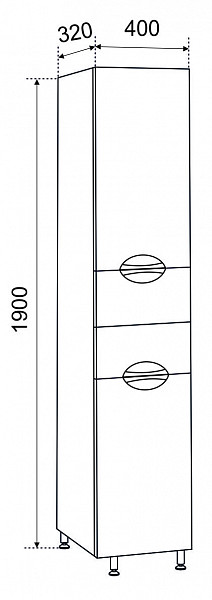 Пенал Милли 40 МДФ с корзиной, Правый