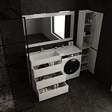 Тумба напольная Style line Даллас 140, 3 ящика, Люкс белая, под раковину