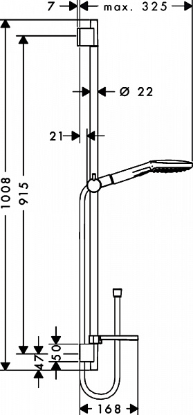 Душевой гарнитур Hansgrohe Raindance Select E 120 3 jet 26621400 90 см