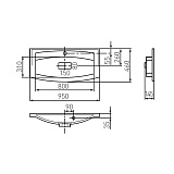 Раковина под тумбу Акватон - МИЛАН М 95 1A70653KML010
