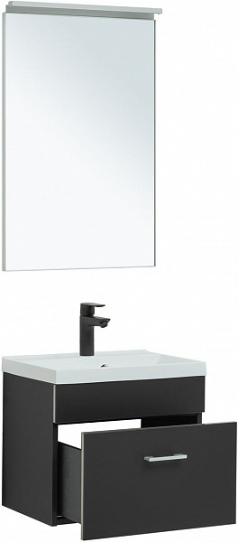 Тумба под раковину Aquanet Верона 50 черный матовый 00272430