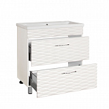 Тумба  Style Line напольная под раковину Ассоль 80, Комо 80, Люкс техно платина, PLUS