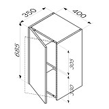 M8FCH0402OF Func, шкаф с полками 40 см (В 700мм), цвет дерево текстурир-ое