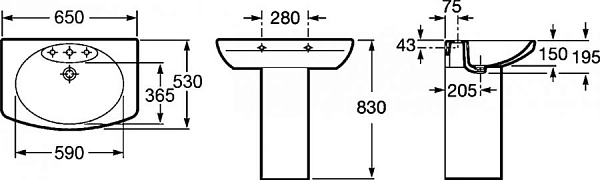 Раковина Roca Dama Senso 65x53 327511000