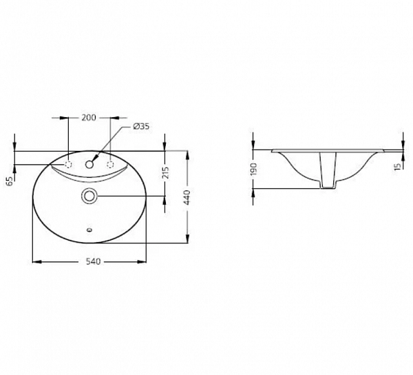 Раковина Ideal Standard Oceane W306301 встраиваемая