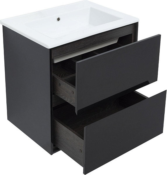 Тумба под раковину Aquanet Милан 65 черный глянец 00306379