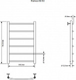 Полотенцесушитель электрический Aquanet Romeo 80х50 Тэн справа 00281987