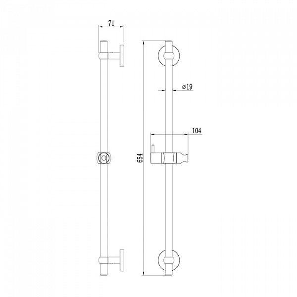 Стойка для душа, Niagara, Milardo, NIA6500M17
