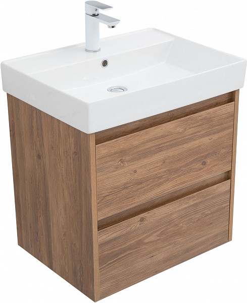 Тумба под раковину Aquanet Nova Lite 60 дуб шоколадный (2 ящика) 00287879