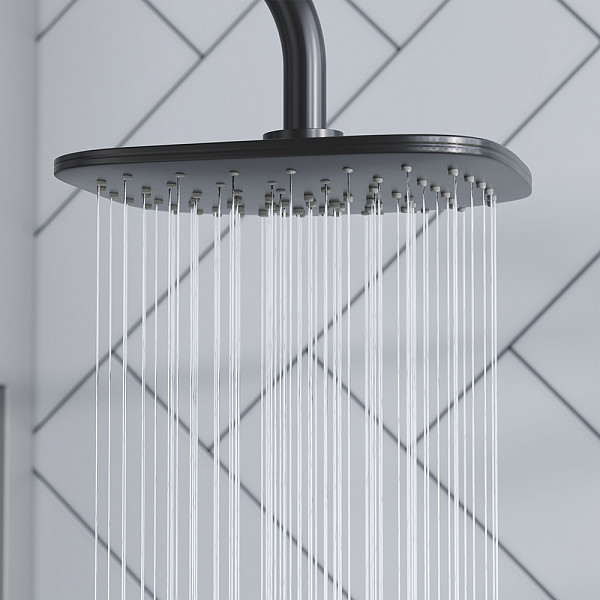 931000300 Eclipse, душ. система: верхний душ 220мм, ручн.душ 3 ф-ии 120 мм, штанга 1010 мм, черный