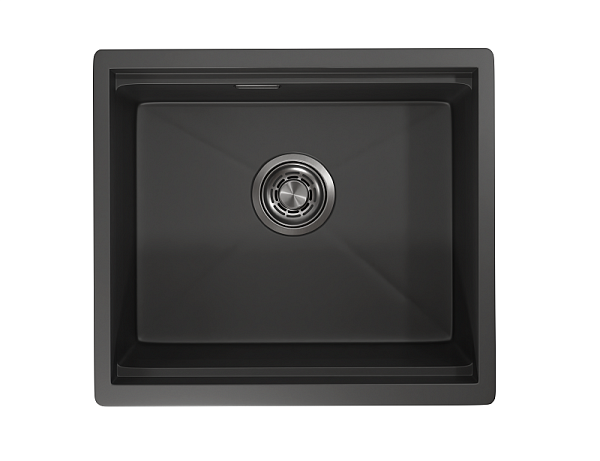 KS-5045U, ЧЕРНЫЙ МАТОВЫЙ, стальная кухонная мойка KITCHEN SPACE